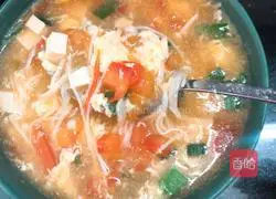 Illustration of how to make low-fat tomato and tofu soup 3