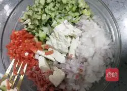 Illustration of how to make tofu and mixed vegetable cakes 7