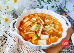 Illustration of tomato, mushroom and tofu soup 14