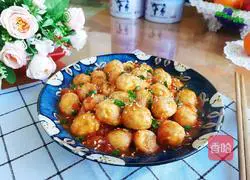 Illustration of how to make tiger skin quail eggs with tomato sauce 14