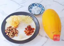 Illustration of how to make papaya and white fungus nourishing soup 1