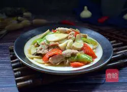 Illustration of how to make fried pork slices with king oyster mushroom 18