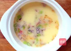 Illustration of how to make shrimp skin and egg custard 7