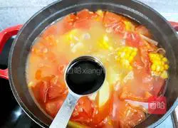 Tomato, corn, potato and pork ribs soup recipe 13
