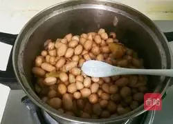 Illustration of making soy sauce, star anise and peanut kernels 11