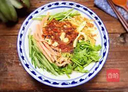 Ham and egg mix Illustration of how to make noodles 15