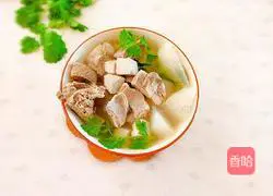 White radish, tofu and mutton soup Illustration of how to do it 1