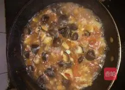 Illustration of tomato, winter bamboo shoots, mushroom and tofu soup 14