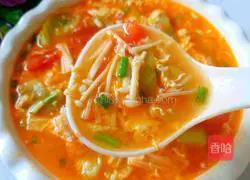 Eggplant Illustration of how to make luffa and mushroom soup 1