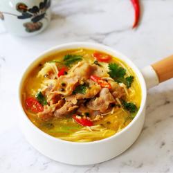 Passion fruit sour soup with fat beef