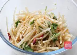Illustration of how to make cold shredded white radish 7