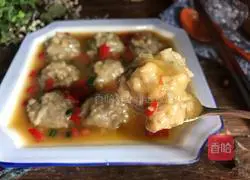 Illustration of how to make eggplant puree meatballs 11