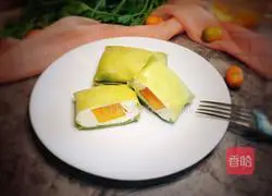 Illustration of how to make Matcha Mango Pancake 18