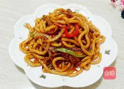 Illustration of how to make fried udon noodles 9