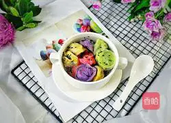 Illustration of how to make delicious colorful vegetarian dumplings 19