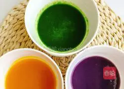 Illustration of how to make three-color hair cake 4