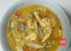 Illustration of how to make tomato, egg and spinach noodles 12