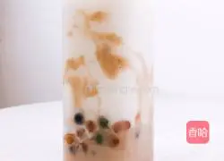 Illustration of how to make the same drink as Heytea at home - taro mud Bobo Ice 8