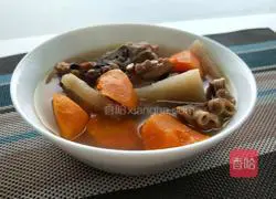 Illustration of how to make octopus powder, arrowroot, carrot and pork bone soup 8