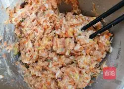 Illustration of how to make pork, lotus root and carrot dumplings 3