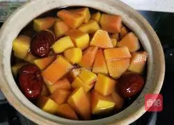 Illustration of papaya stewed in milk 5