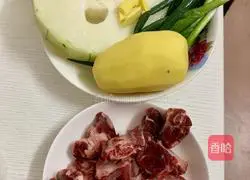 Winter Melon Illustration of how to make potato ribs soup 1