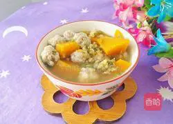 Illustration of how to make mung bean and pumpkin dumpling soup 14