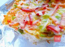 Illustration of how to make ham pizza (oven version) 9