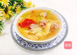 Vegetables Illustration of how to make spicy meatball soup 18