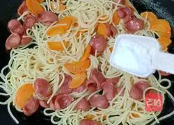 Illustration of Sausage and Egg Fried Pasta 15