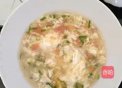 Illustration of how to make tomato and egg soup 8