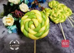 Spinach Pumpkin Steamed Bun Lollipop Recipe Illustration 12