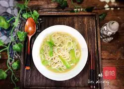 Illustration of how to make loofah noodles 15