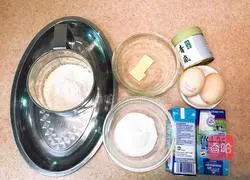 Illustration of how to make matcha mango pancake 1