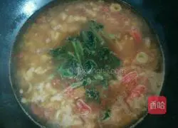 Green vegetable and egg noodles Illustration of how to make pimple soup 9