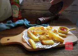 Illustration of how to make snacks with reduced oil version of French fries 9