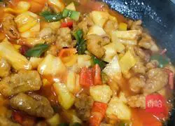 Illustration of how to make pineapple and sweet pork 11