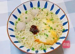 How to make egg and meatball instant noodles Illustration 9