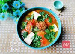 Illustration of how to make tomato, cabbage and tofu soup 12