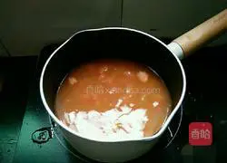 Illustration of how to make tomato and egg soup udon noodles 6