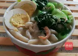 Illustration of how to make shrimp peel scissor noodles 6