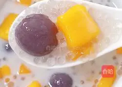 Milk Taro Ball Mango Illustration of how to make sago 20