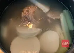 Illustration of how to make radish, yam and pork ribs soup 6