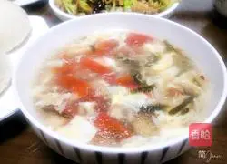 Illustration of how to make kelp, persimmon and egg drop soup 12