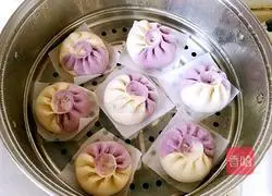 Illustration of how to make purple sweet potato two-color buns 19