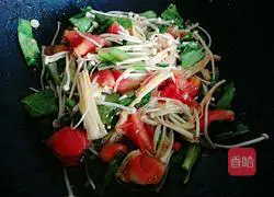 Illustration of how to make Tomato Enoki Mushroom and Egg Drop Soup 5