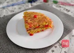 Illustration of how to make colorful pepper egg pancakes 1
