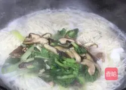 Illustration of how to make mushroom and poached egg noodle soup 9