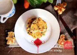 Illustration of how to make chicken and vegetable pancakes 9