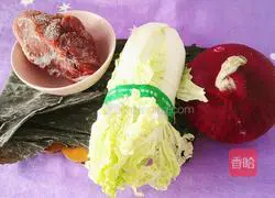 Illustration of how to make kelp, cabbage, beef meatball soup 1